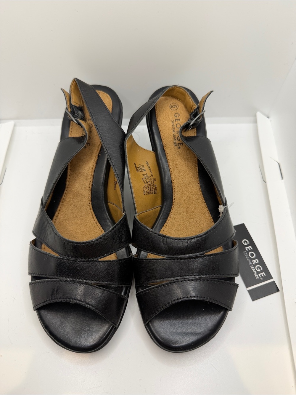George Women's Black Strappy Sandals